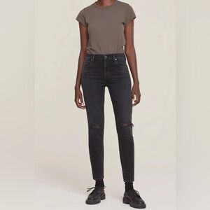 AGoldE Denim Sophie Mid Rise Jeans in Trademark Black 27